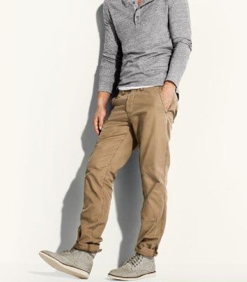 gray shoes with khaki pants